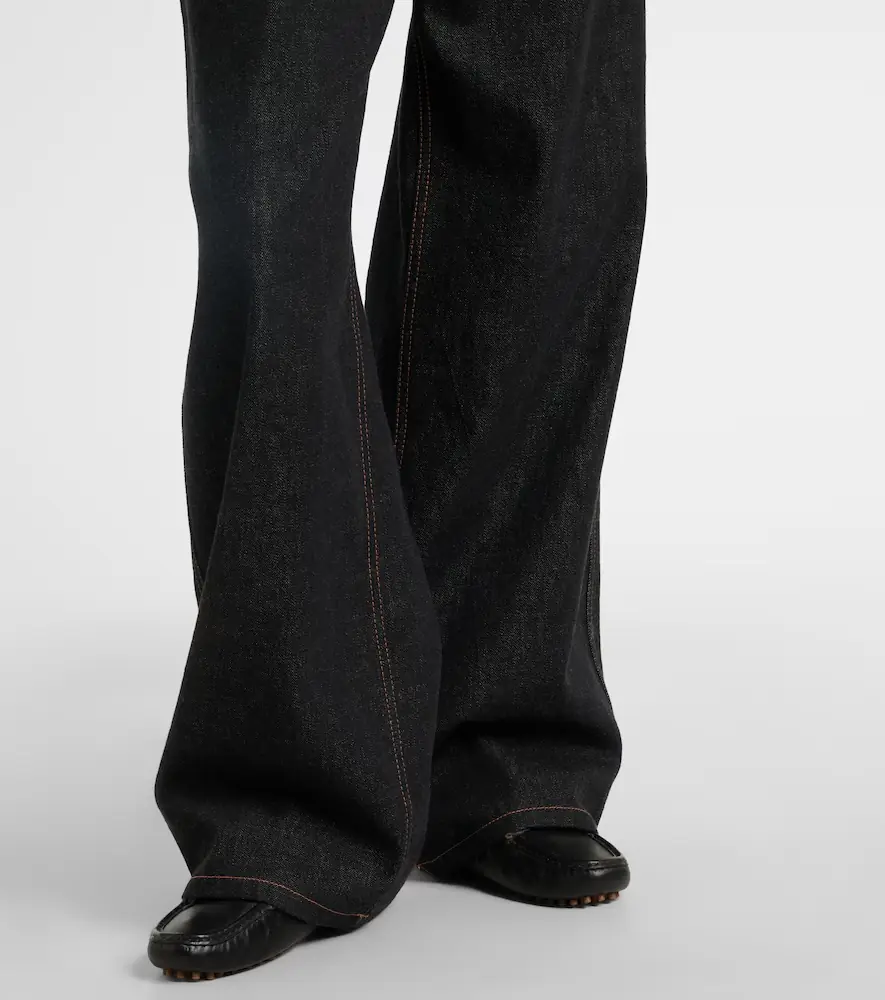 Brunello Cucinelli Leather-trimmed wide-leg jeans | Thumbnail 7 Brunello Cucinelli Leather-trimmed wide-leg jeans | Thumbnail 7
