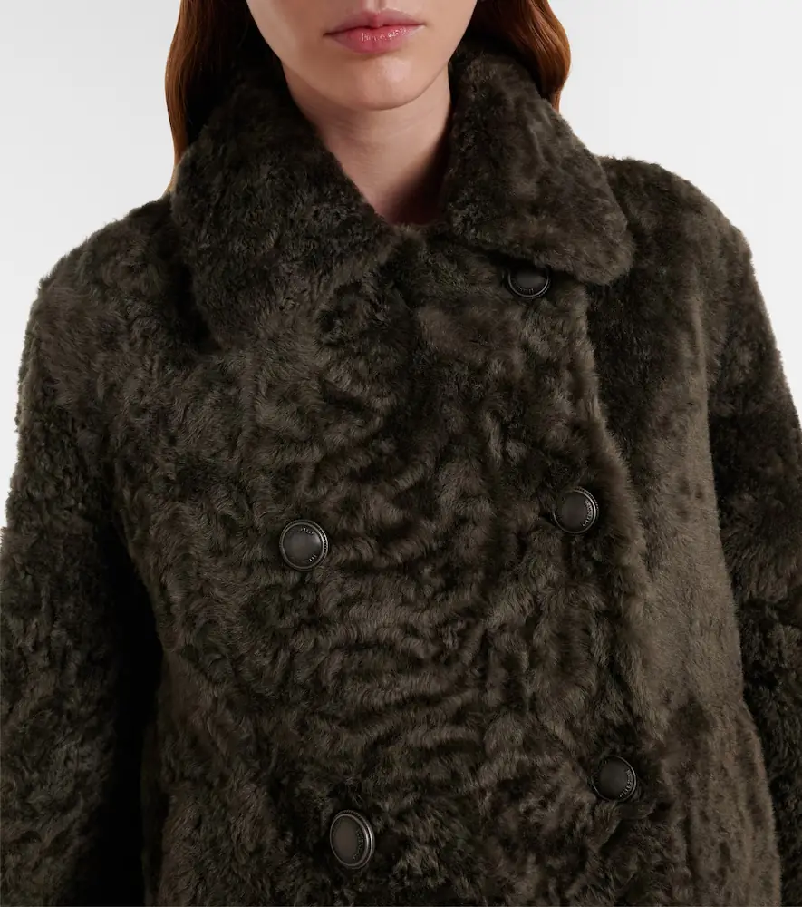 Brunello Cucinelli Cropped double-breasted shearling jacket | Thumbnail 4 Brunello Cucinelli Cropped double-breasted shearling jacket | Thumbnail 4