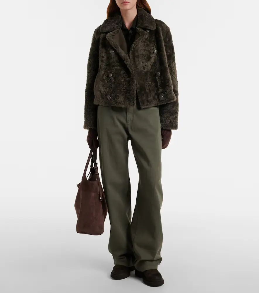 Brunello Cucinelli Cropped double-breasted shearling jacket | Thumbnail 5 Brunello Cucinelli Cropped double-breasted shearling jacket | Thumbnail 5