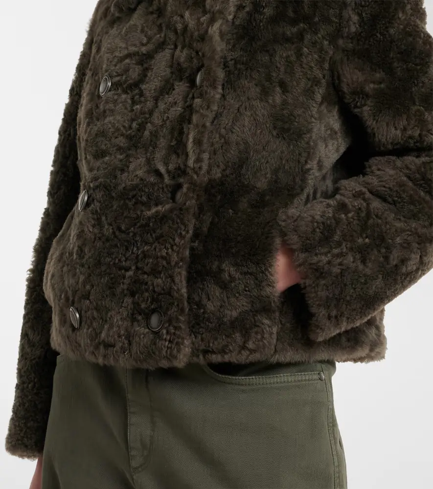 Brunello Cucinelli Cropped double-breasted shearling jacket | Thumbnail 6 Brunello Cucinelli Cropped double-breasted shearling jacket | Thumbnail 6