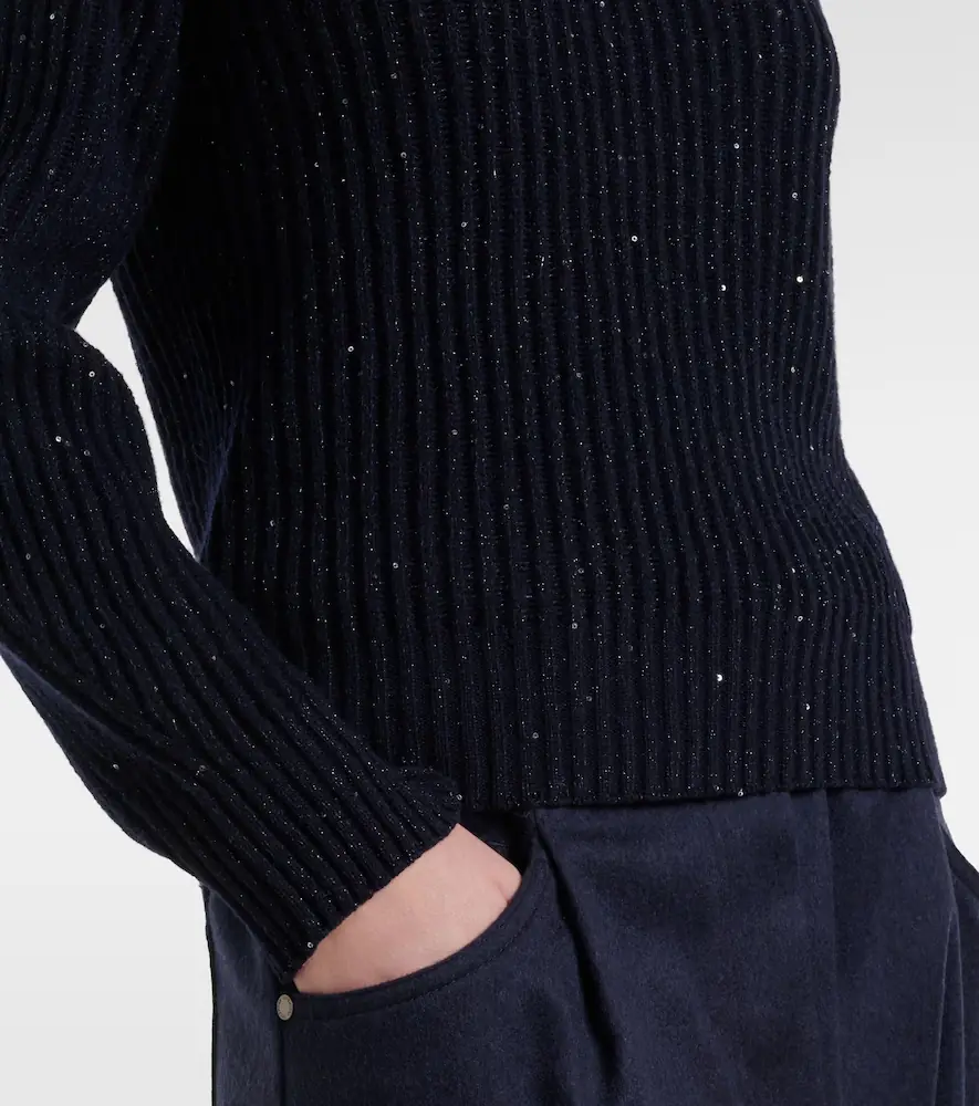 Brunello Cucinelli Sequined cashmere and wool-blend sweater | Thumbnail 2
