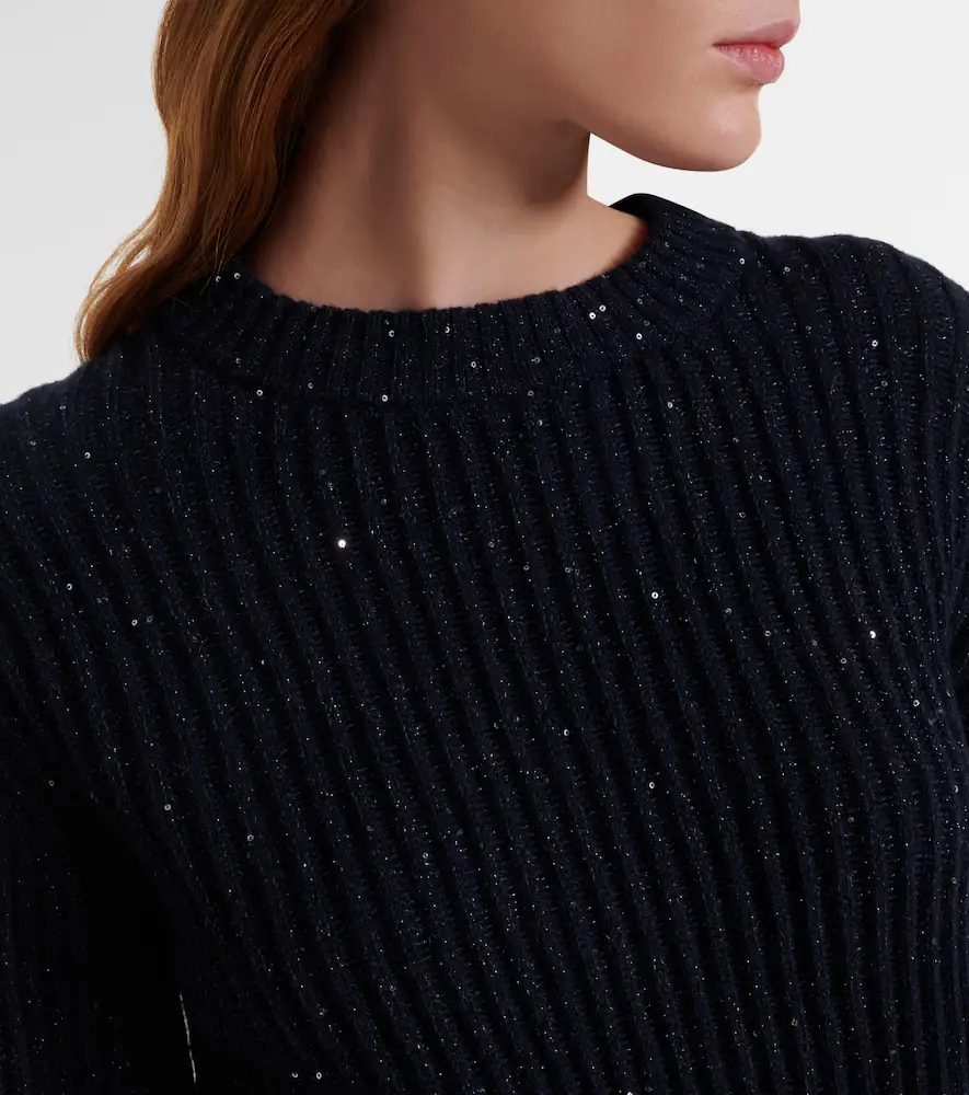 Brunello Cucinelli Sequined cashmere and wool-blend sweater | Thumbnail 6