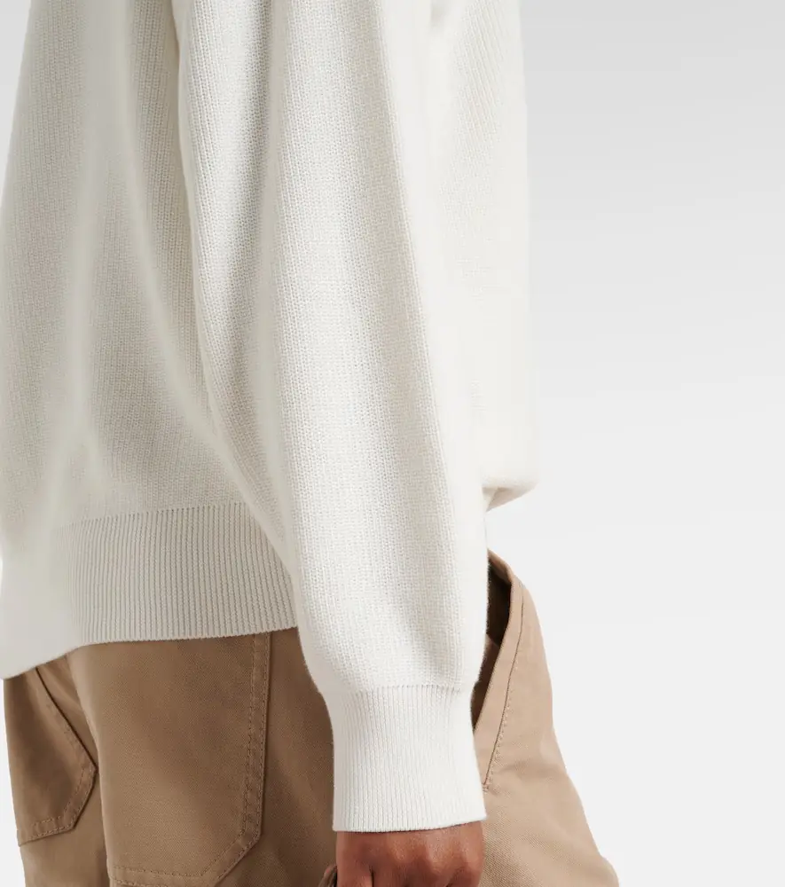 Brunello Cucinelli Monili oversized cotton half-zip sweater | Thumbnail 3