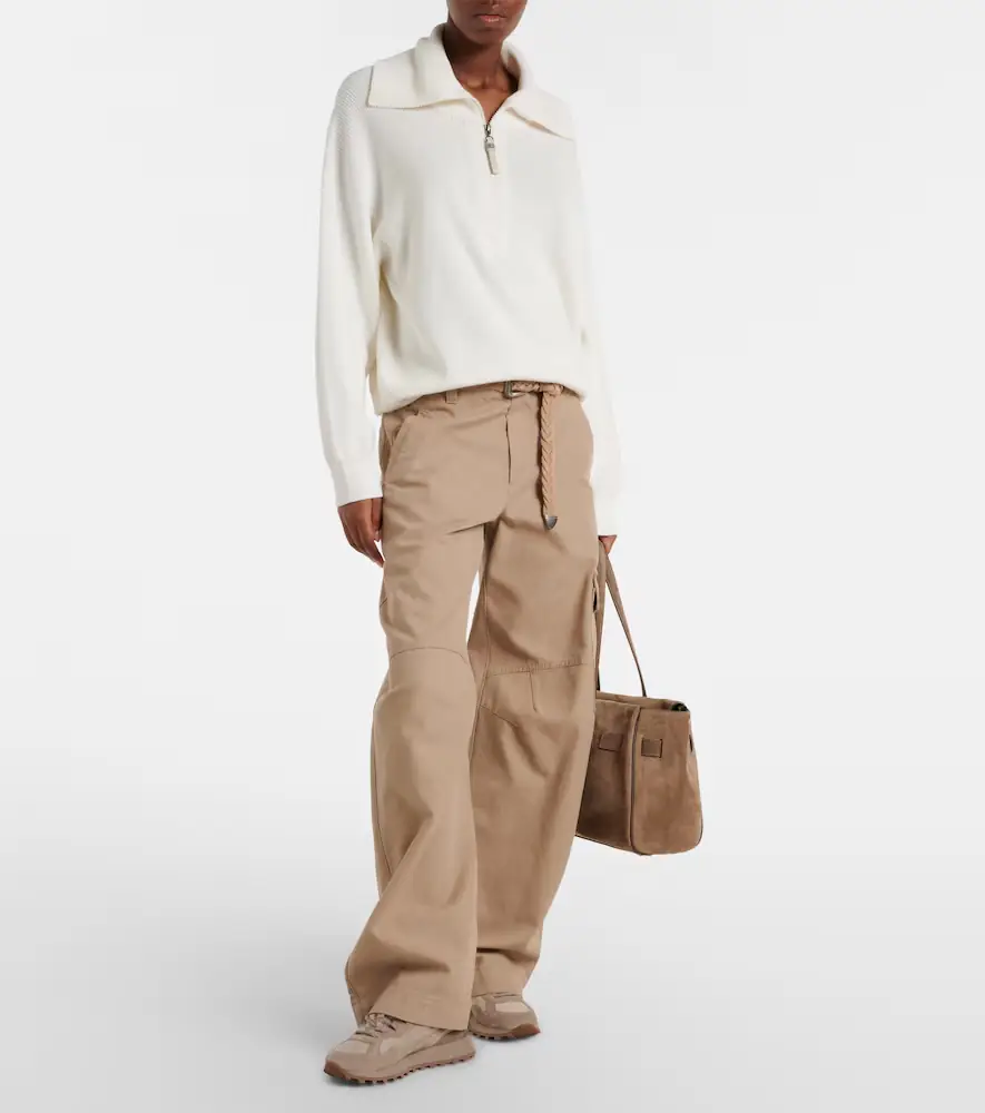 Brunello Cucinelli Monili oversized cotton half-zip sweater | Thumbnail 4