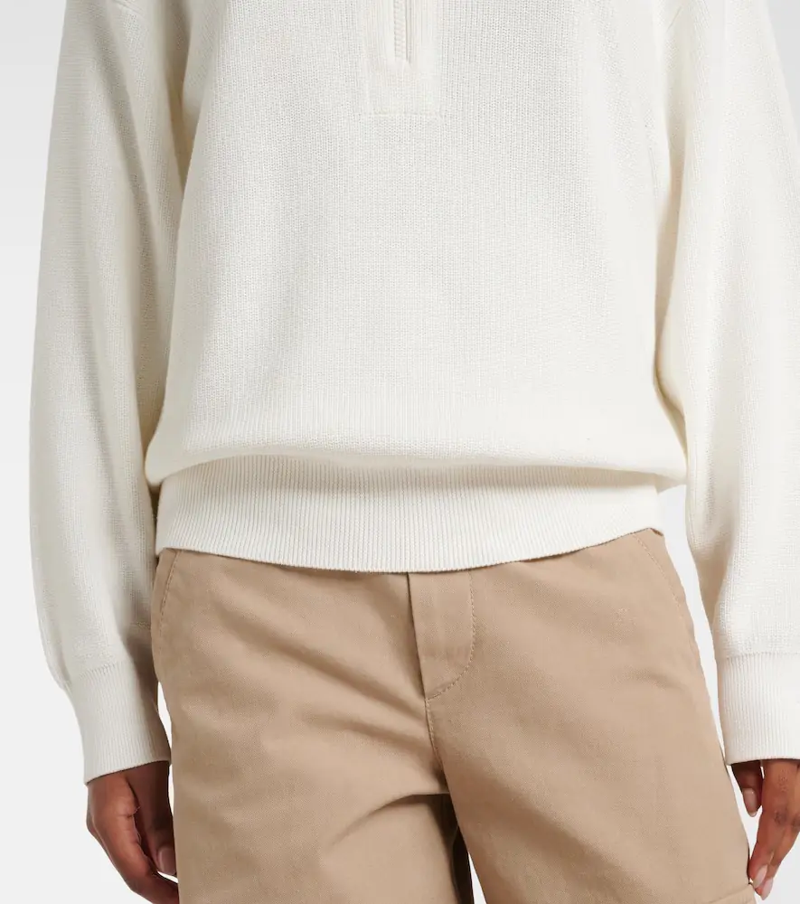 Brunello Cucinelli Monili oversized cotton half-zip sweater | Thumbnail 5