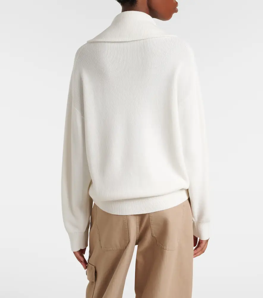 Brunello Cucinelli Monili oversized cotton half-zip sweater | Thumbnail 6
