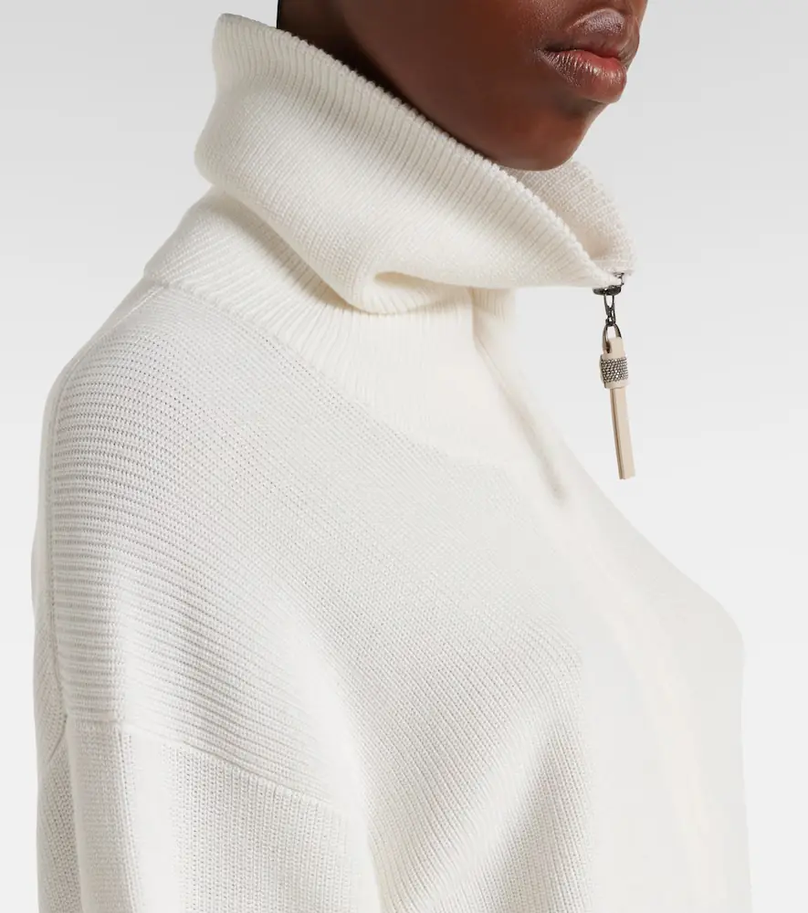 Brunello Cucinelli Monili oversized cotton half-zip sweater | Thumbnail 7