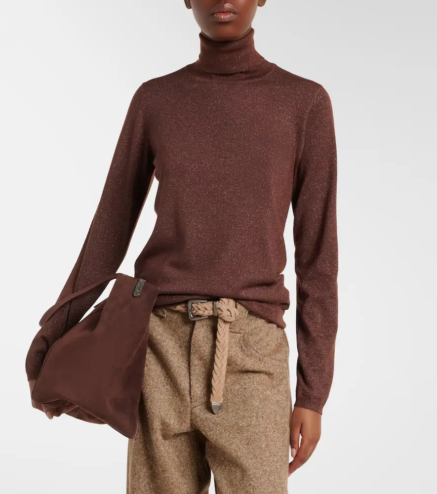 Brunello Cucinelli Cashmere and silk-blend turtleneck sweater | Thumbnail 2