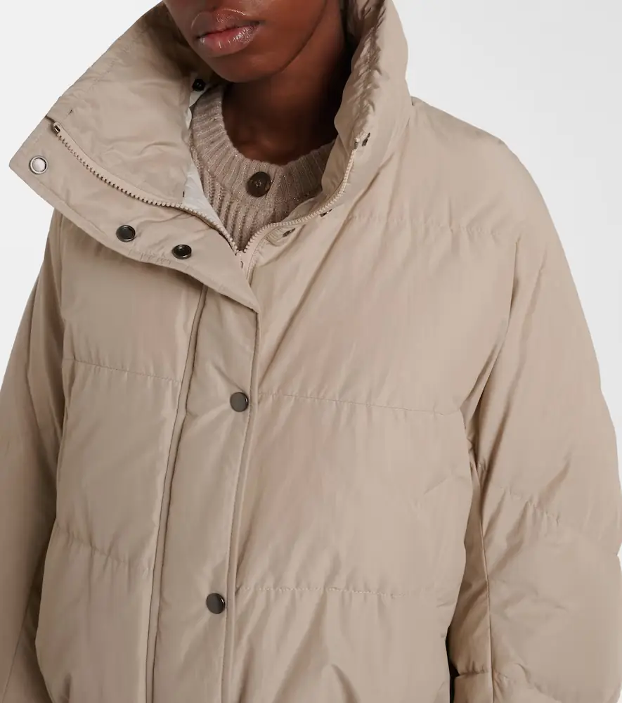 Brunello Cucinelli Shearling-trimmed cotton-blend down jacket | Thumbnail 3