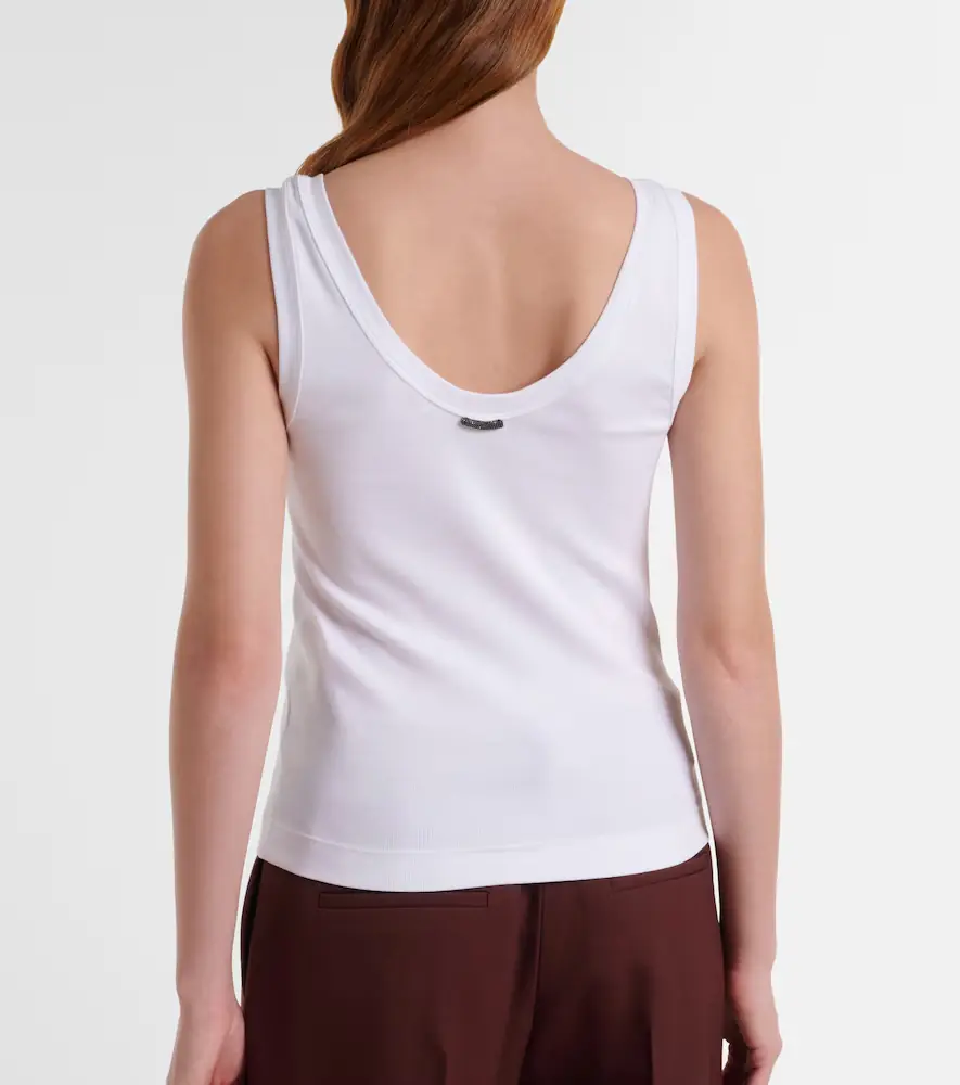 Brunello Cucinelli Monili cotton-blend tank top | Thumbnail 4 Brunello Cucinelli Monili cotton-blend tank top | Thumbnail 4