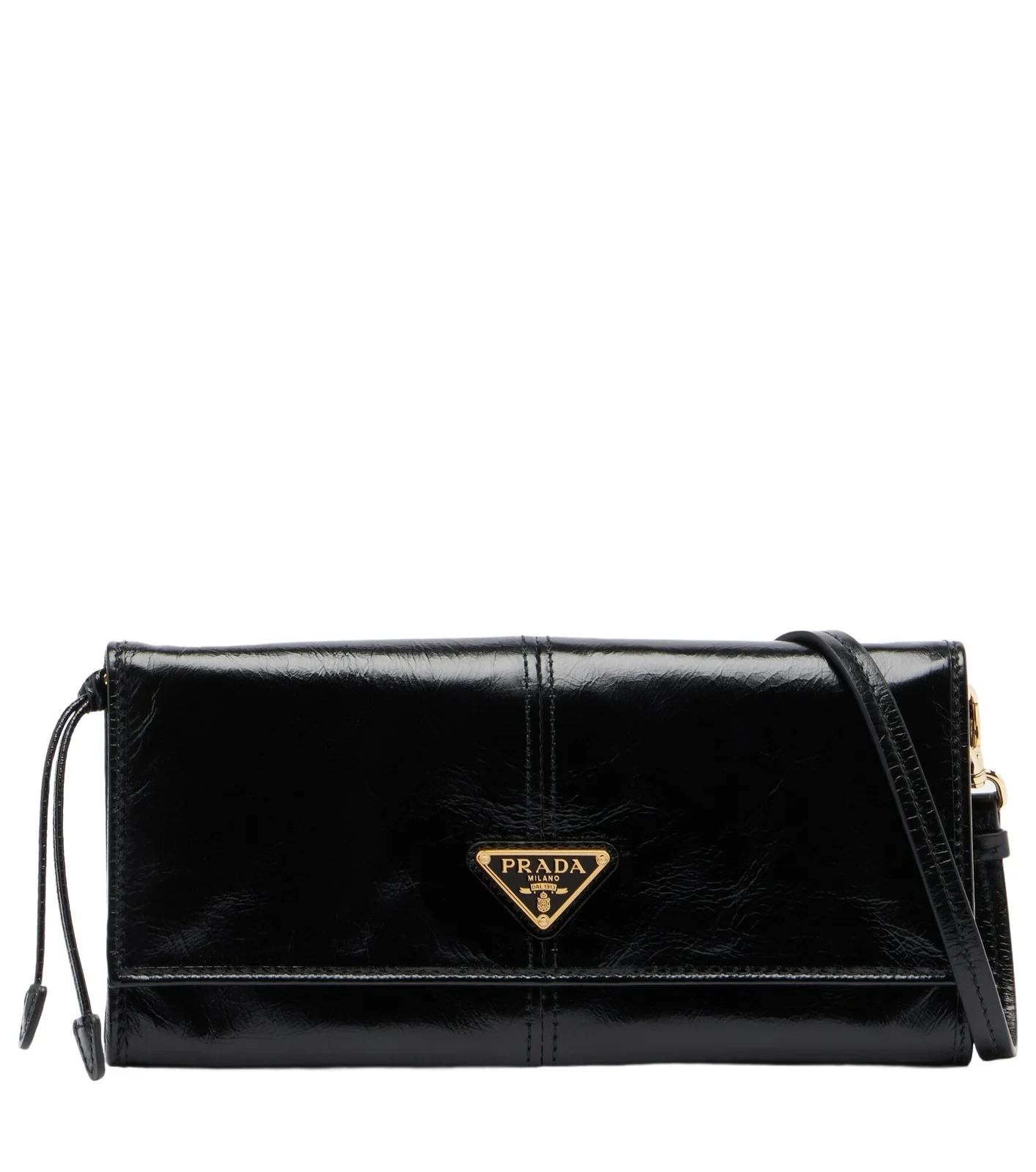 Prada Logo leather pouch with strap