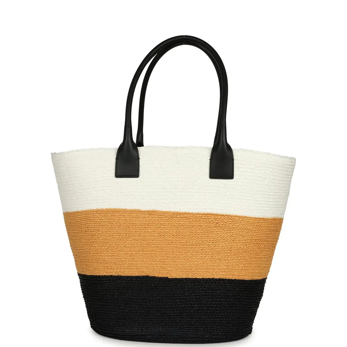 Chanel Chanel Maxi Coco Beach Small Shopping Bag White, Dark Beige, Black Raffia and Calfskin | Thumbnail 4 Chanel Chanel Maxi Coco Beach Small Shopping Bag White, Dark Beige, Black Raffia and Calfskin | Thumbnail 4