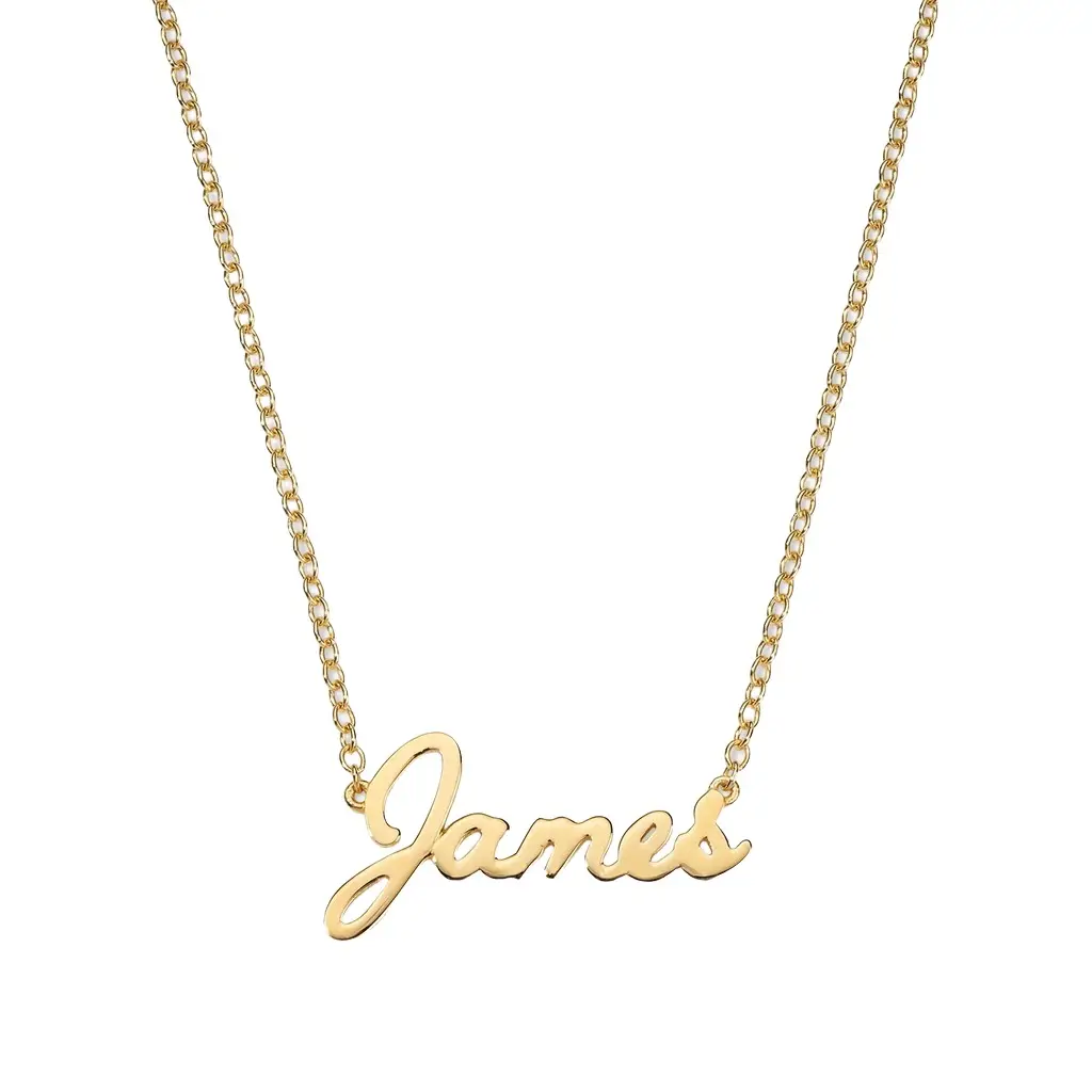 Stephanie Gottlieb Vault Sale: Signature Script "James" Necklace in Vermeil | Image 1 Stephanie Gottlieb Vault Sale: Signature Script "James" Necklace in Vermeil | Image 1
