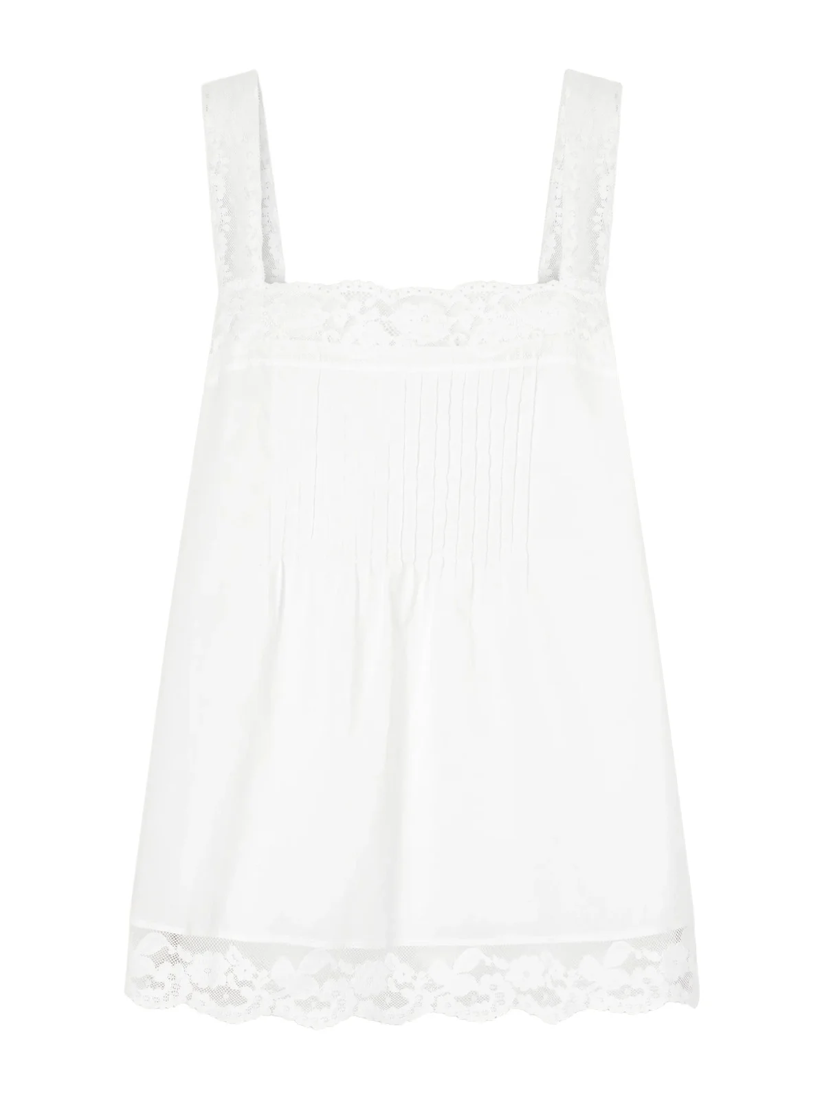 Cristina Lace-trimmed Cotton Top Cristina Lace-trimmed Cotton Top