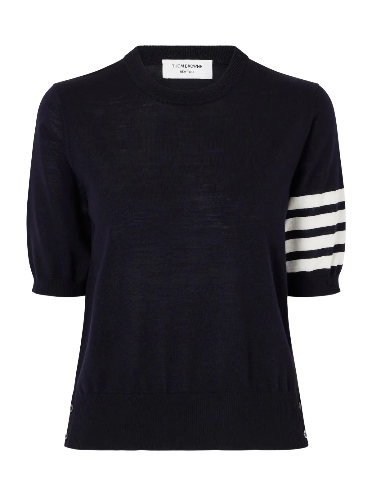 Grosgrain-trimmed Striped Wool-blend Sweater Grosgrain-trimmed Striped Wool-blend Sweater