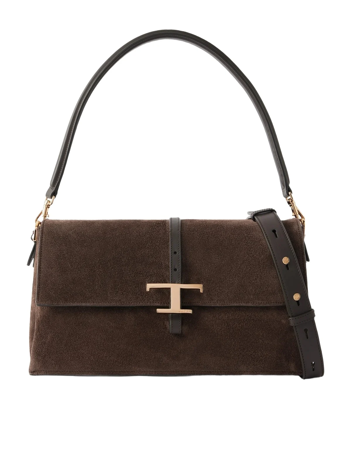 Tracollina Mosch Small Leather-trimmed Suede Shoulder Bag Tracollina Mosch Small Leather-trimmed Suede Shoulder Bag