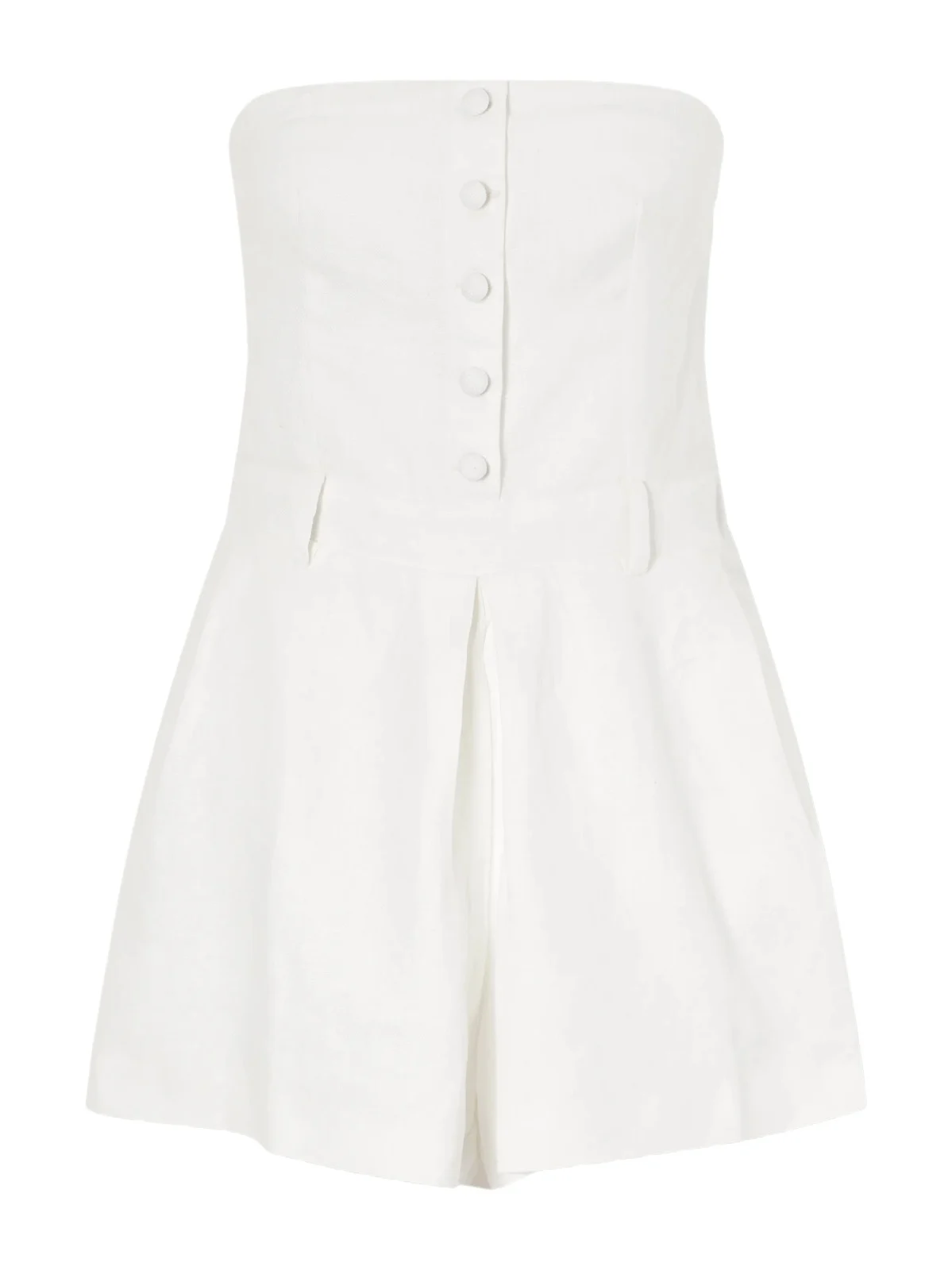 Amalie Strapless Pleated Linen Playsuit Amalie Strapless Pleated Linen Playsuit