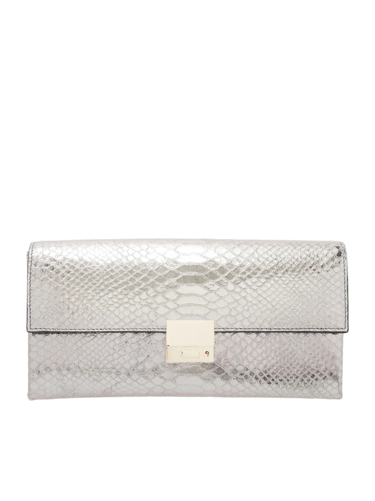 Jean Metallic Snake-effect Leather Clutch Jean Metallic Snake-effect Leather Clutch