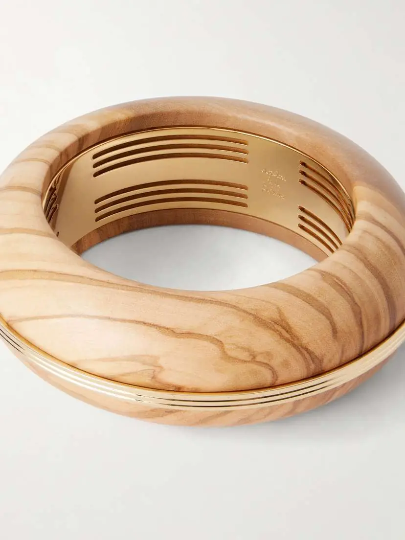 Jacques Marie Mage + Loulou De La Falaise Lucie Gold-tone Wood Bangle | Thumbnail 4 Jacques Marie Mage + Loulou De La Falaise Lucie Gold-tone Wood Bangle | Thumbnail 4