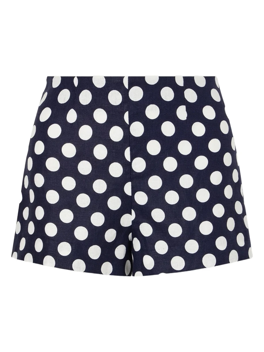 Lila Polka-dot Linen Shorts Lila Polka-dot Linen Shorts