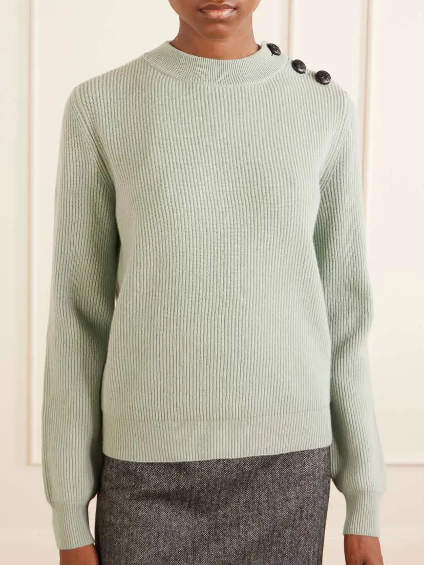 Blazé Milano Racka Ribbed-knit Wool And Cashmere-blend Sweater - Green | Thumbnail 3 Blazé Milano Racka Ribbed-knit Wool And Cashmere-blend Sweater - Green | Thumbnail 3