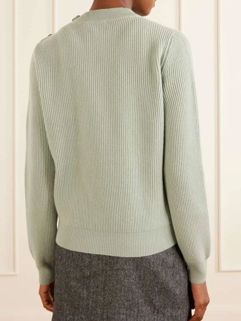 Blazé Milano Racka Ribbed-knit Wool And Cashmere-blend Sweater - Green | Thumbnail 4 Blazé Milano Racka Ribbed-knit Wool And Cashmere-blend Sweater - Green | Thumbnail 4