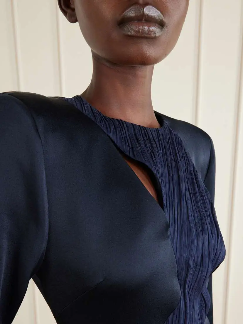 VIOLANTE NESSI Fontana Gathered Cady Midi Dress | Thumbnail 4 VIOLANTE NESSI Fontana Gathered Cady Midi Dress | Thumbnail 4