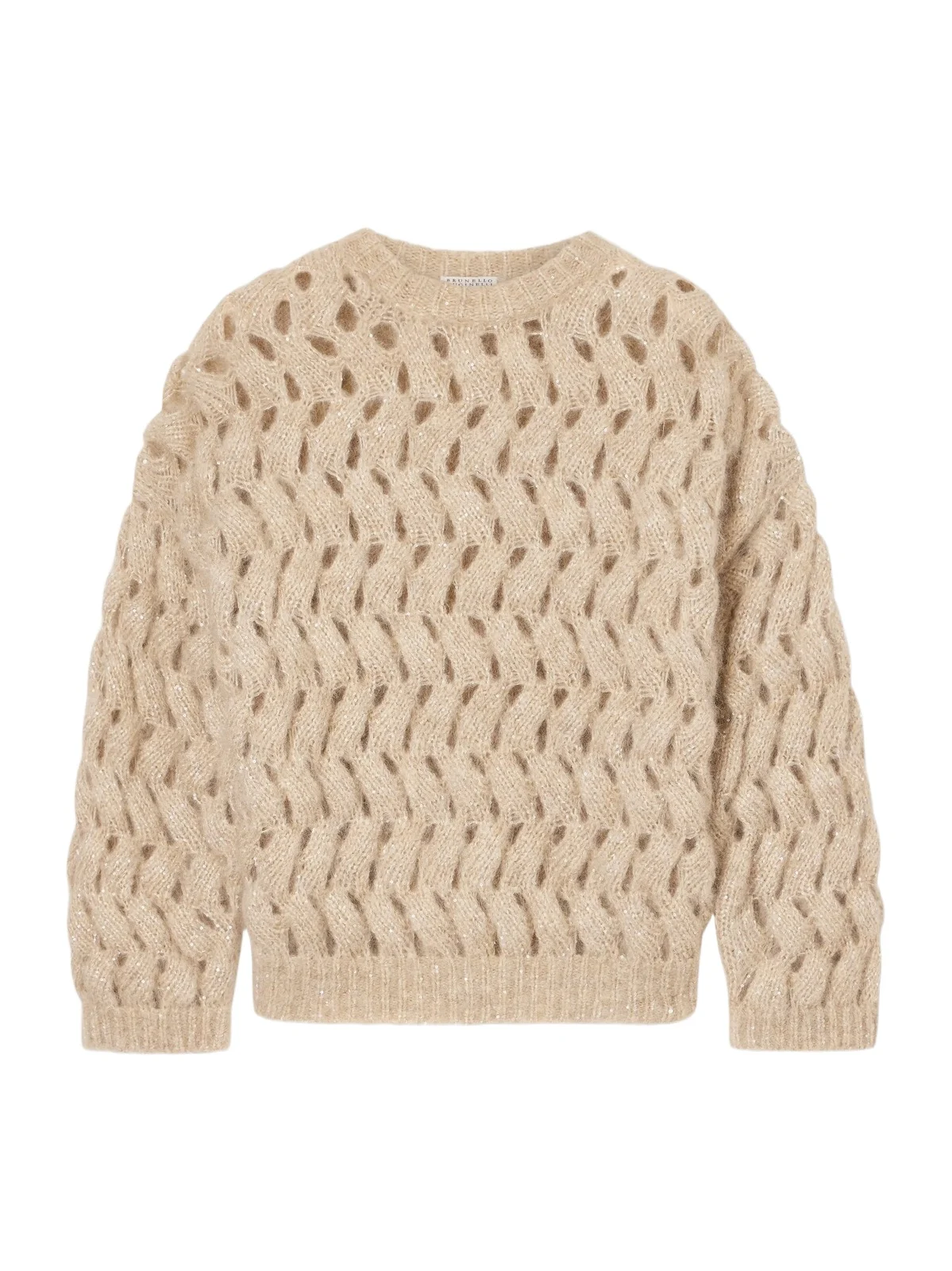 Brunello Cucinelli Sequin-embellished Open-knit Mohair-blend Sweater