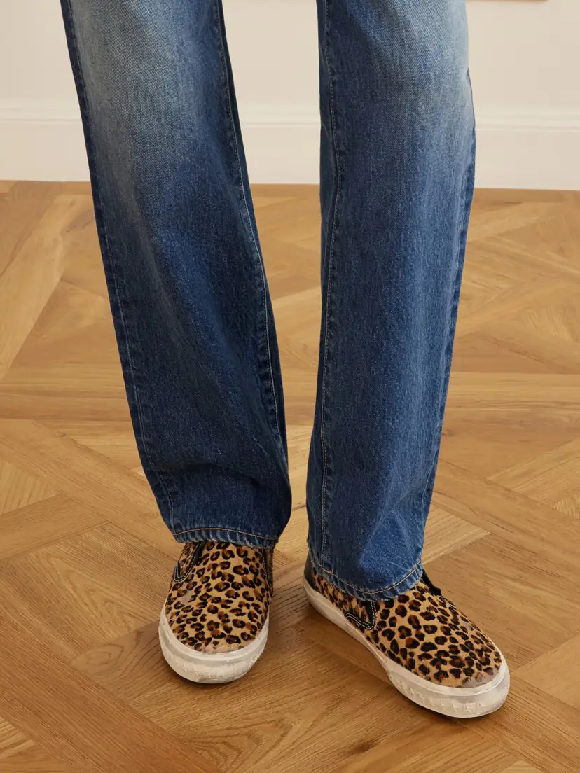 Golden Goose Vce Penstar Distressed Leather-trimmed Leopard-print Pony Hair Slip-on Sneakers | Thumbnail 2 Golden Goose Vce Penstar Distressed Leather-trimmed Leopard-print Pony Hair Slip-on Sneakers | Thumbnail 2
