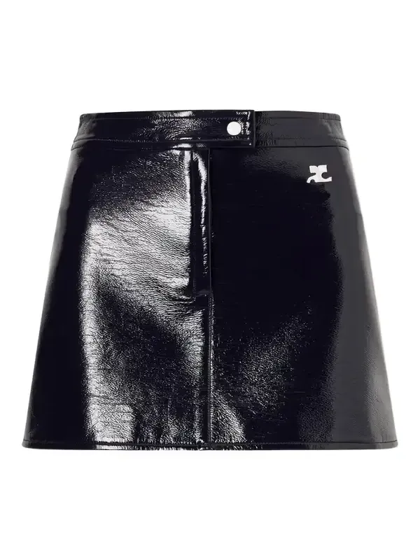 Reedition Appliquéd Coated Cotton-blend Mini Skirt