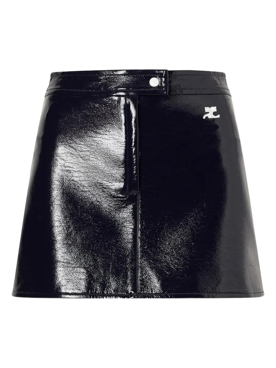 Reedition Appliquéd Coated Cotton-blend Mini Skirt Reedition Appliquéd Coated Cotton-blend Mini Skirt