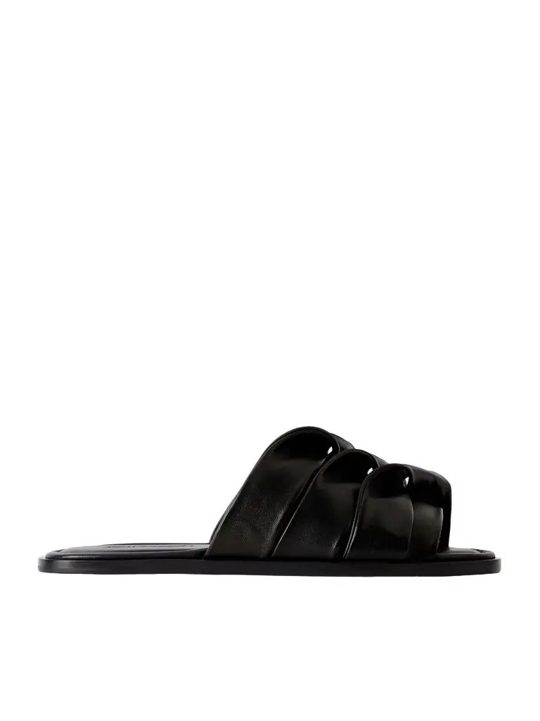 Coil Leather Slides