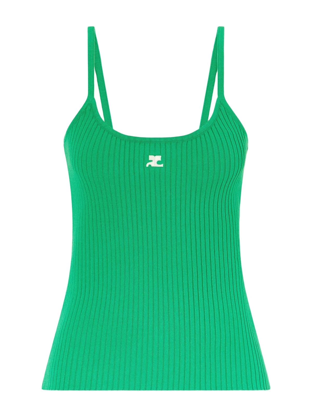 Courrèges Reedition Logo-appliquéd Ribbed-knit Tank
