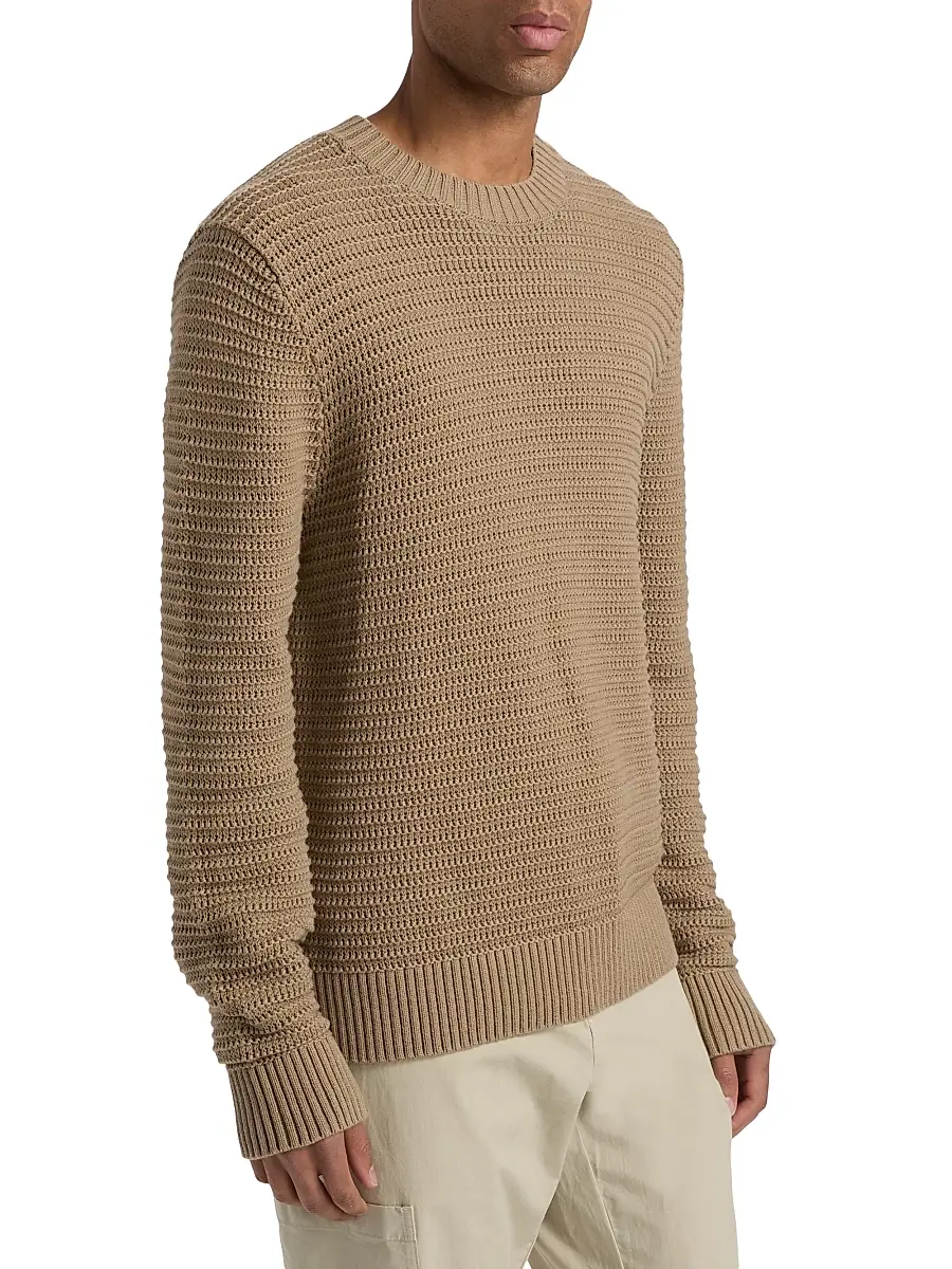 Vince Men's Knitted Cotton-Cashmere Crewneck Sweater | Thumbnail 4 Vince Men's Knitted Cotton-Cashmere Crewneck Sweater | Thumbnail 4