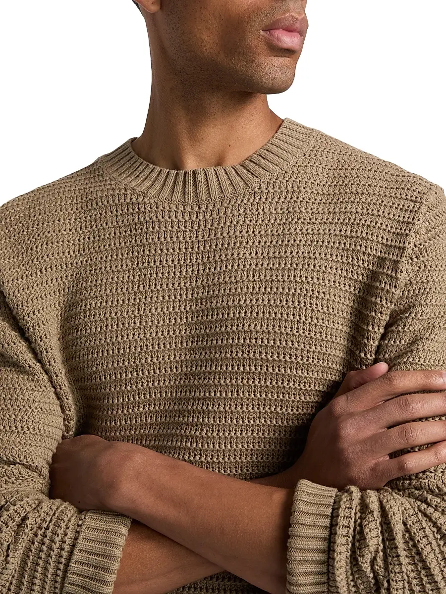 Vince Men's Knitted Cotton-Cashmere Crewneck Sweater | Thumbnail 6 Vince Men's Knitted Cotton-Cashmere Crewneck Sweater | Thumbnail 6