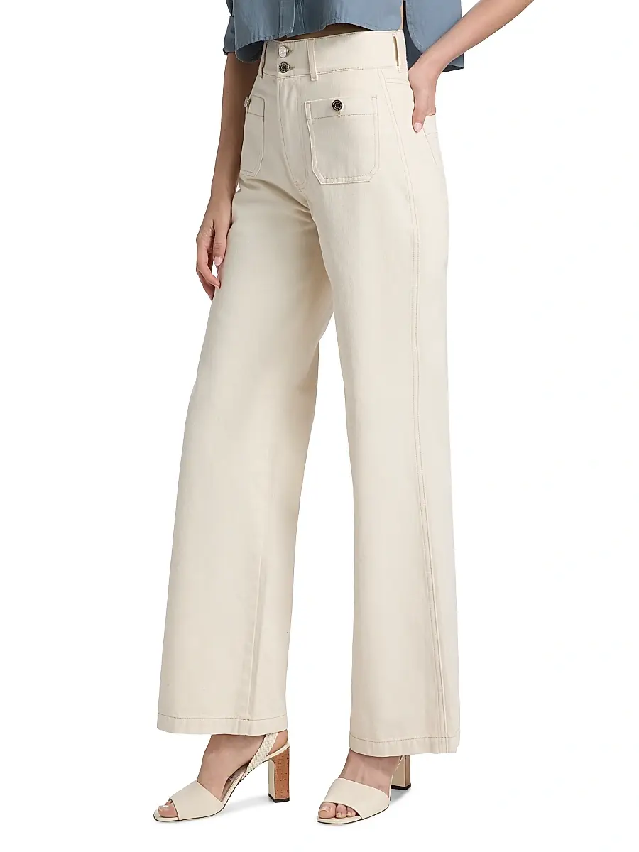 Veronica Beard Women's Taylor Cotton High-Rise Wide-Leg Jeans | Thumbnail 4 Veronica Beard Women's Taylor Cotton High-Rise Wide-Leg Jeans | Thumbnail 4
