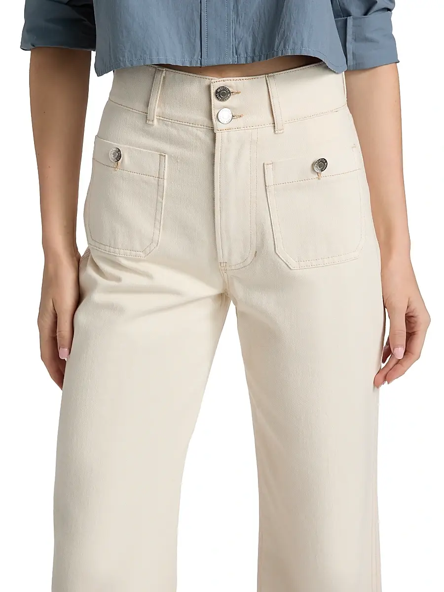 Veronica Beard Women's Taylor Cotton High-Rise Wide-Leg Jeans | Thumbnail 6 Veronica Beard Women's Taylor Cotton High-Rise Wide-Leg Jeans | Thumbnail 6
