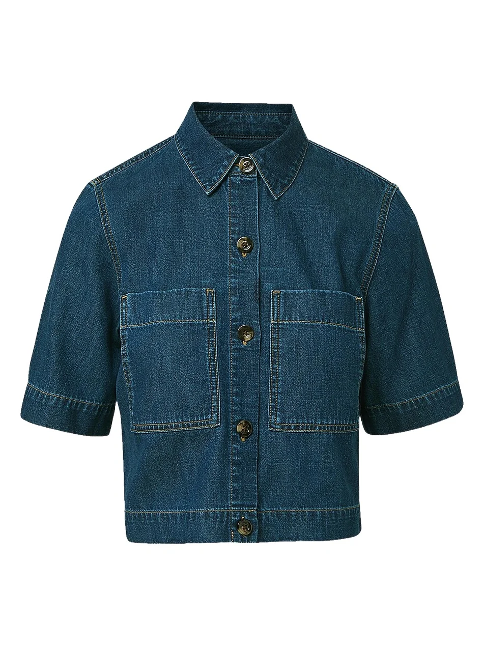 Women's Spruce Denim Short-Sleeve Shirt