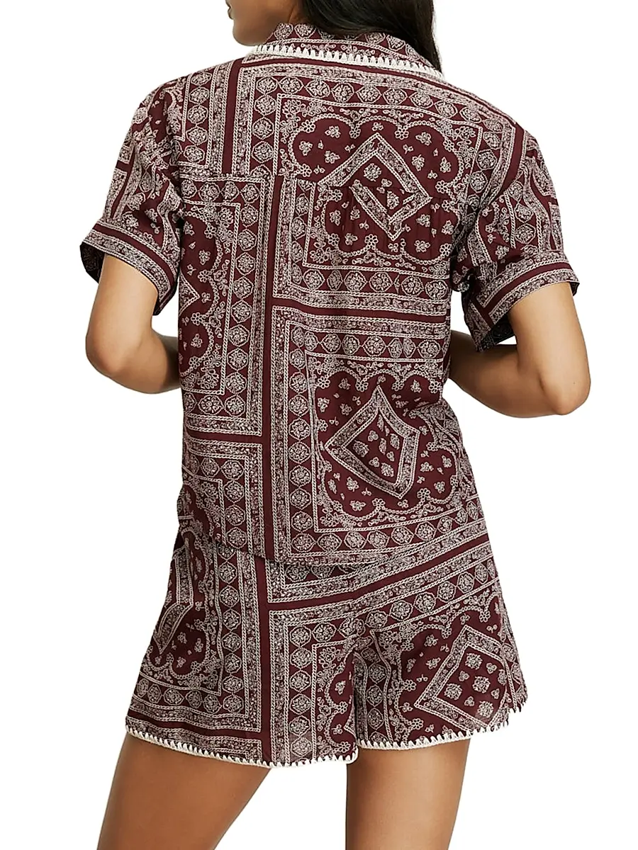 Veronica Beard Women's Ilene Cotton-Blend Top | Thumbnail 4