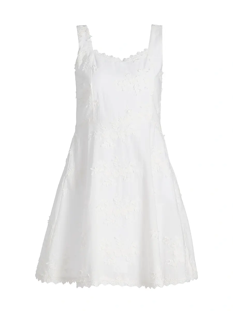 Generation Love Women's Ivy 3D Voile Minidress - White | Image 1 Generation Love Women's Ivy 3D Voile Minidress - White | Image 1