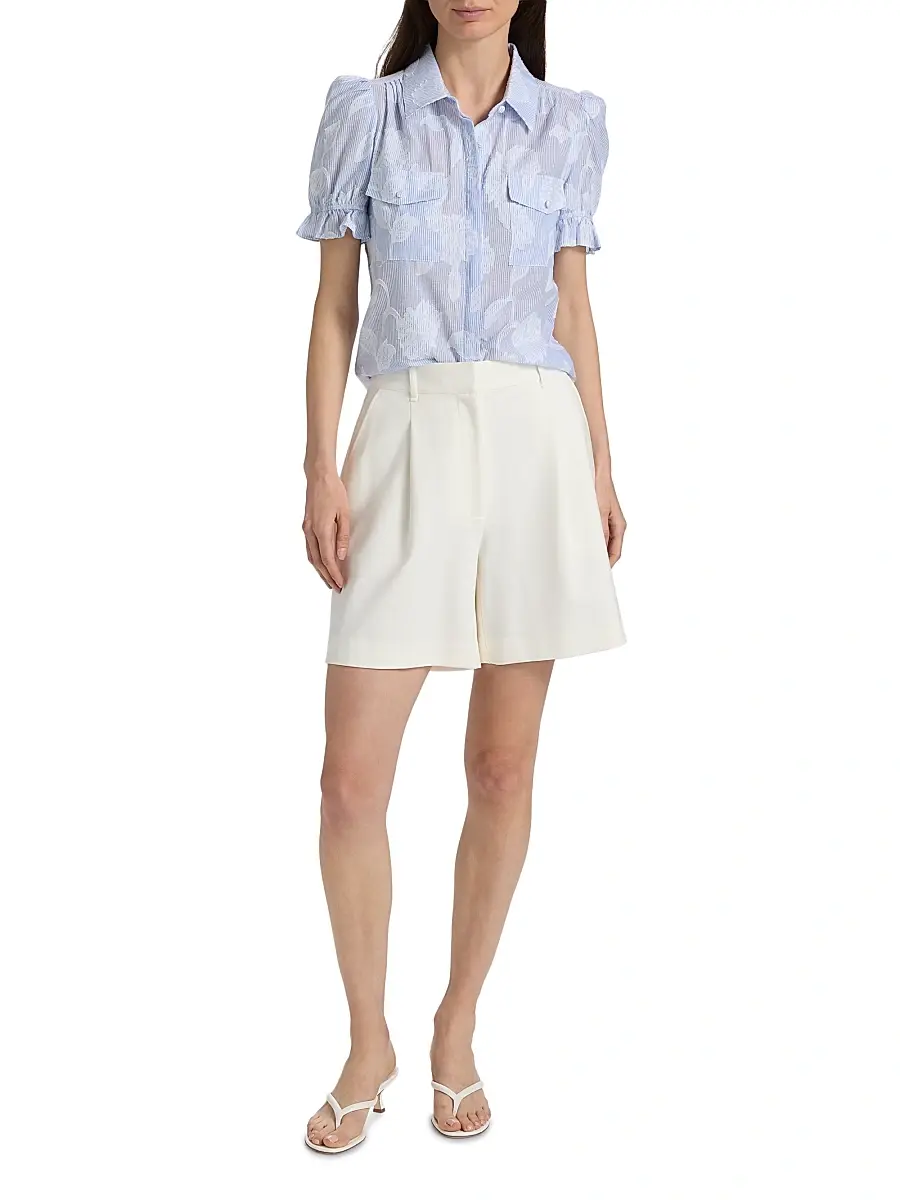 Generation Love Women's Mina Floral-Stripe Cotton Shirt | Thumbnail 2