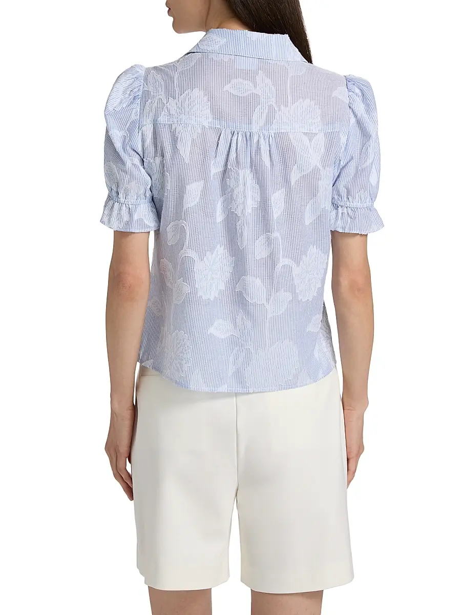 Generation Love Women's Mina Floral-Stripe Cotton Shirt | Thumbnail 5