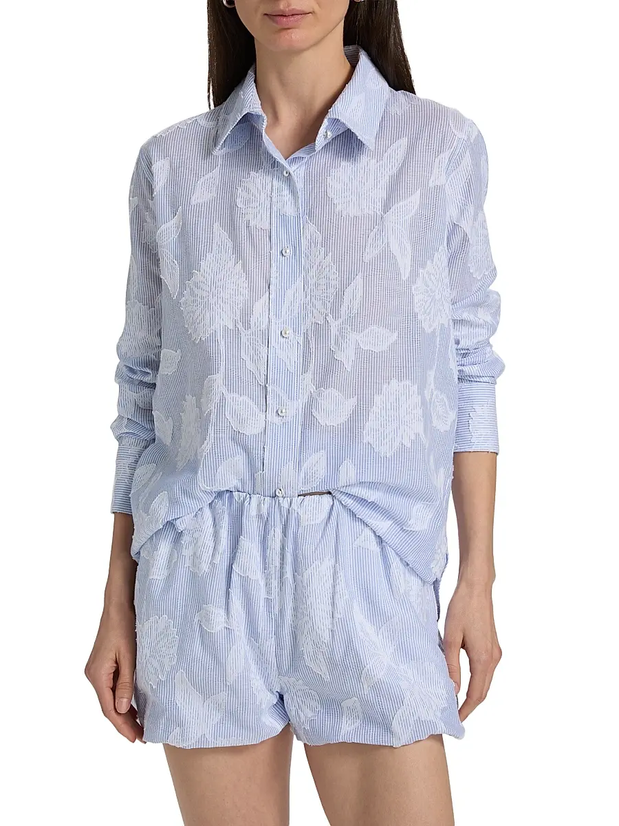 Generation Love Women's Malinda Floral Stripe Cotton Shirt | Thumbnail 3 Generation Love Women's Malinda Floral Stripe Cotton Shirt | Thumbnail 3