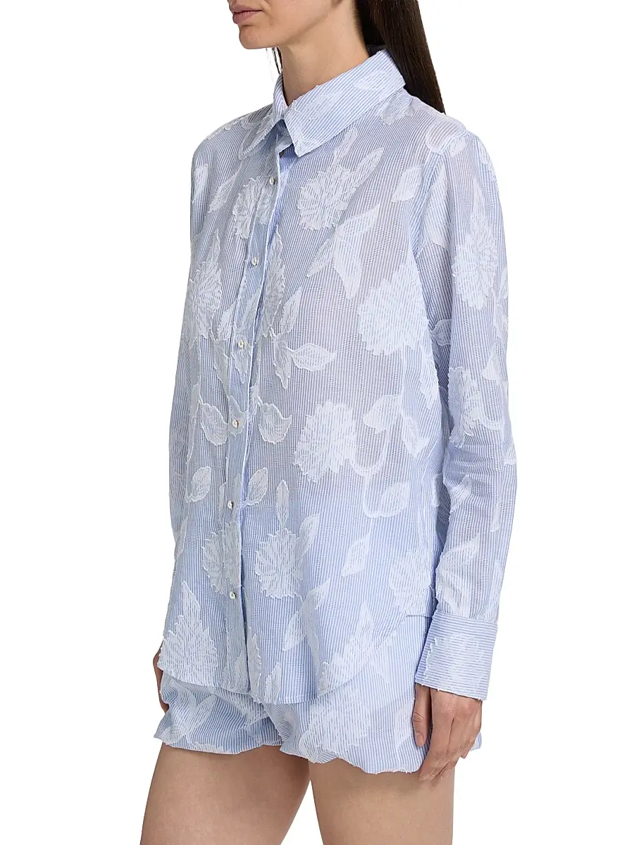 Generation Love Women's Malinda Floral Stripe Cotton Shirt | Thumbnail 4 Generation Love Women's Malinda Floral Stripe Cotton Shirt | Thumbnail 4