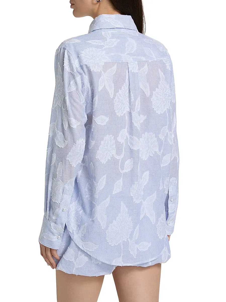 Generation Love Women's Malinda Floral Stripe Cotton Shirt | Thumbnail 5 Generation Love Women's Malinda Floral Stripe Cotton Shirt | Thumbnail 5