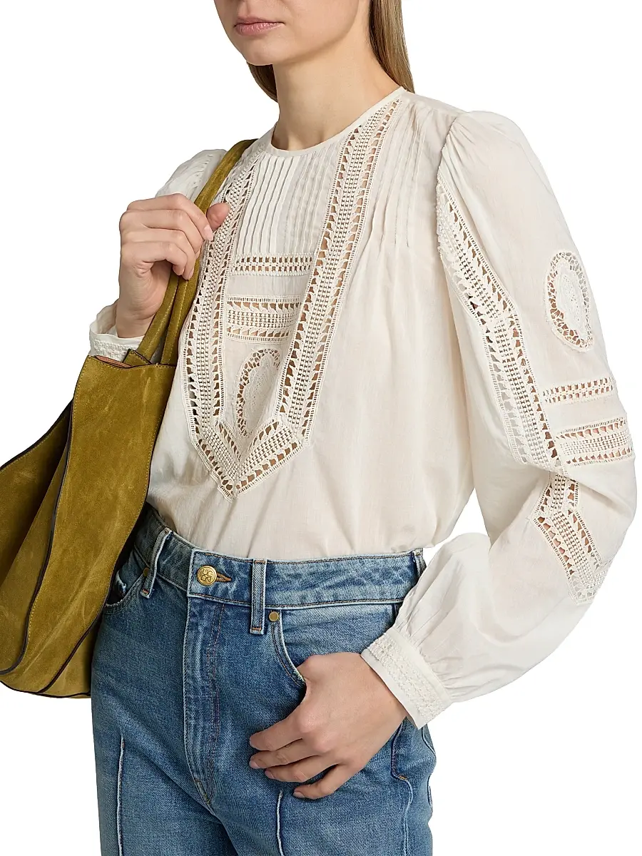 Ulla Johnson Women's Marlowe Open-Work Cotton Top | Thumbnail 6 Ulla Johnson Women's Marlowe Open-Work Cotton Top | Thumbnail 6