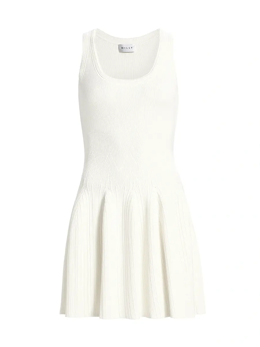 Milly Women's Marea Knit Minidress - Ecru | Image 1 Milly Women's Marea Knit Minidress - Ecru | Image 1