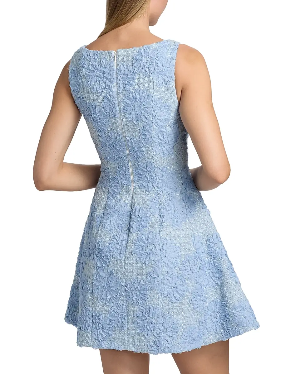 Milly Women's Minna Flower Appliqué Tweed Minidress | Thumbnail 5