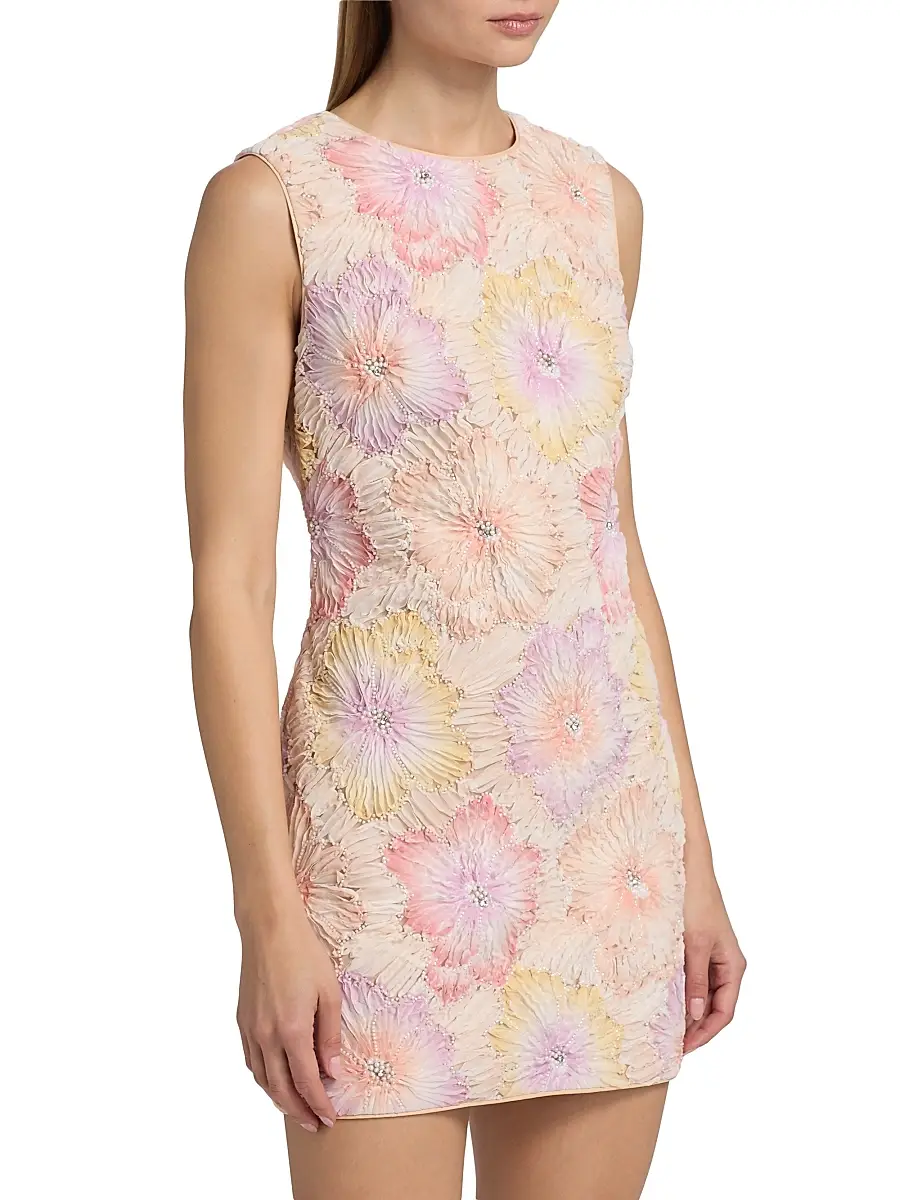Milly Women's Ivette Floral Embroidered Minidress | Thumbnail 4 Milly Women's Ivette Floral Embroidered Minidress | Thumbnail 4
