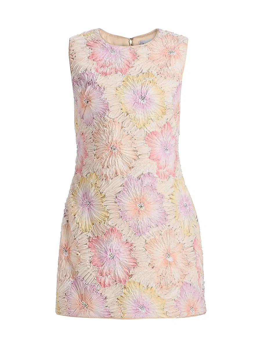 Milly Women's Ivette Floral Embroidered Minidress - Rainbow Multi - Size 12 | Image 1 Milly Women's Ivette Floral Embroidered Minidress - Rainbow Multi - Size 12 | Image 1
